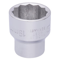 Draper Elora Bi-Hexagon Socket, 3/8" Sq. Dr., 19mm  25953