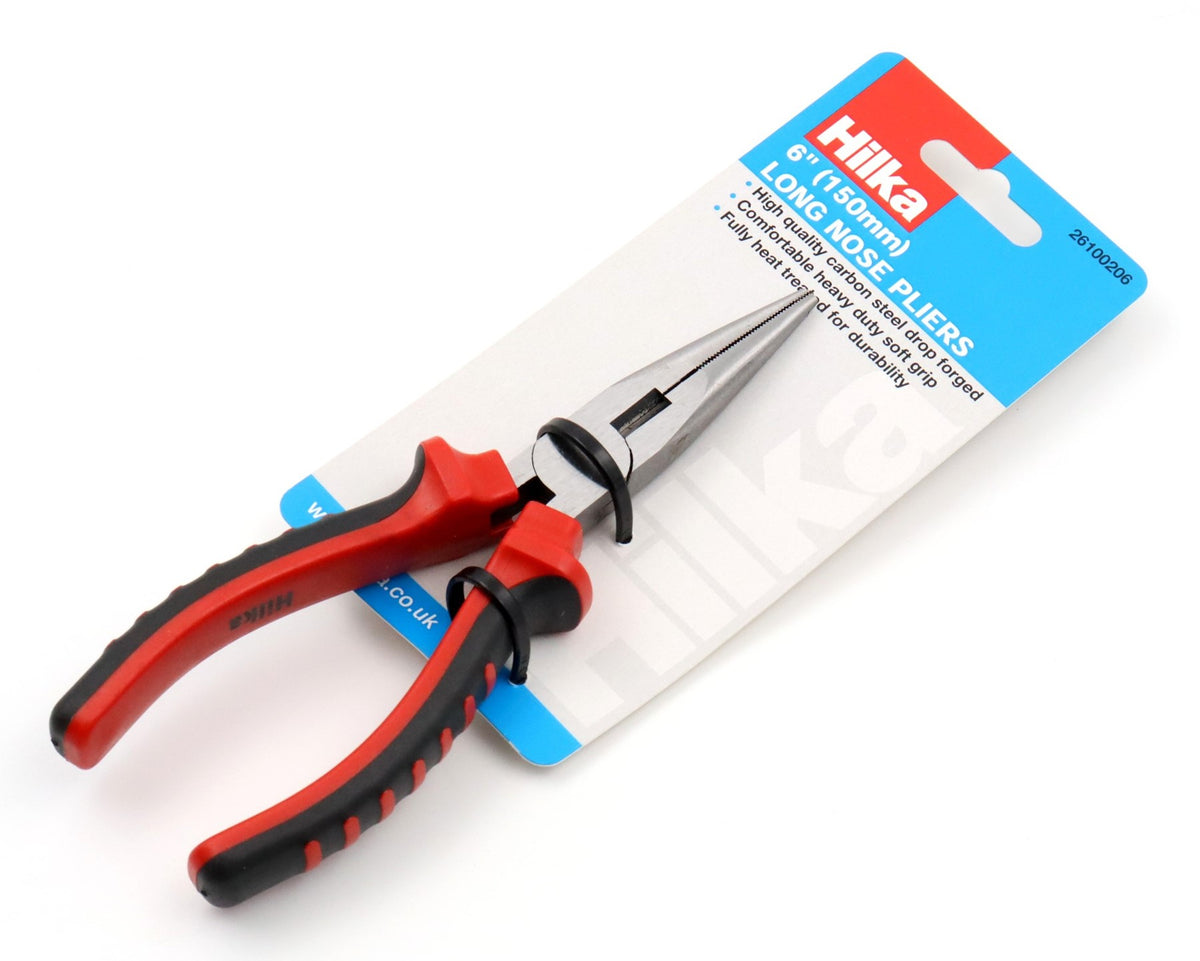 Hilka 6" (150mm) Long Nose Pliers Soft Grip 26100206