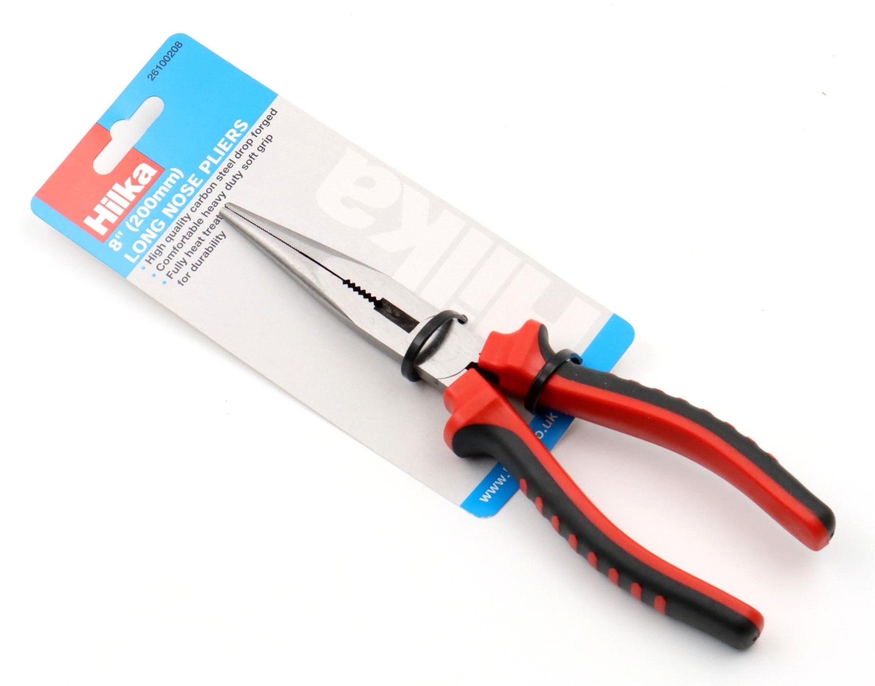 Hilka 8" (200mm) Long Nose Pliers Soft Grip 26100208