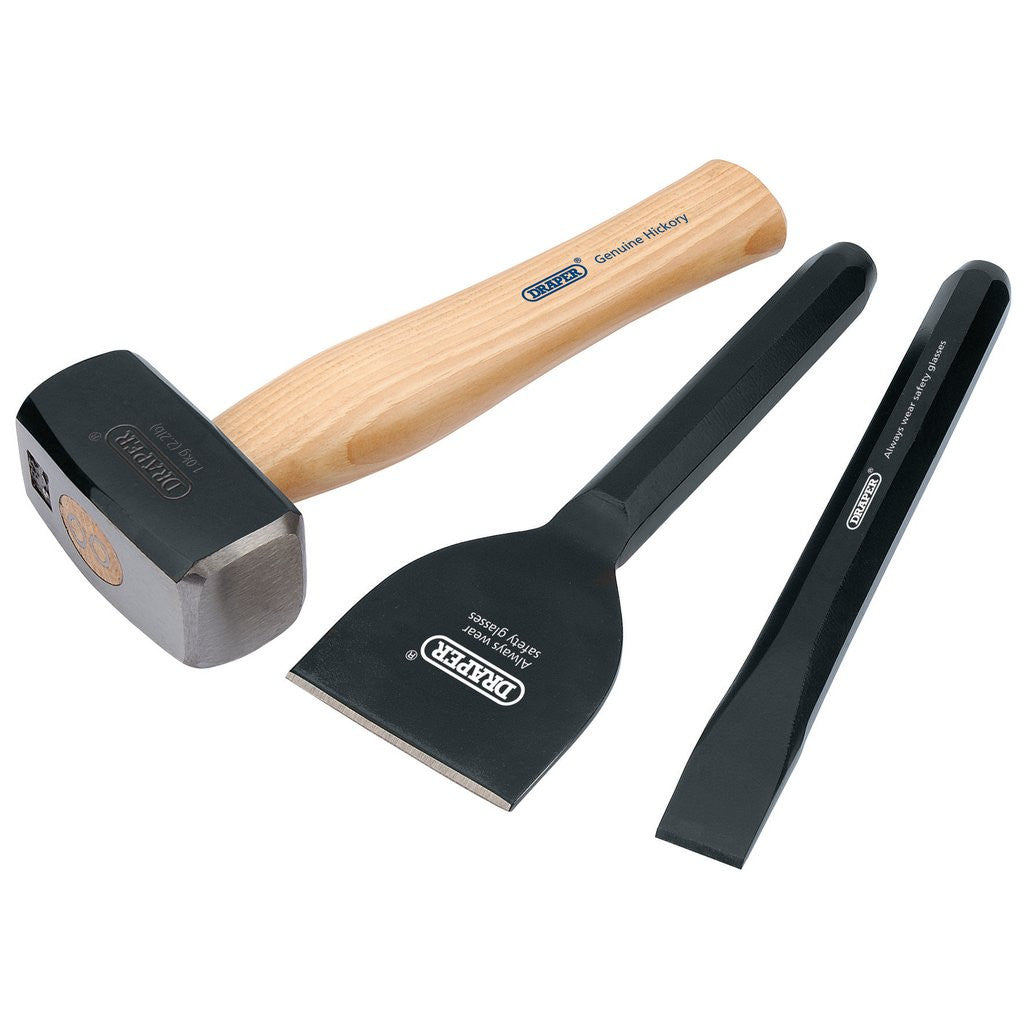 Draper Builders Kit with Hickory Handle (3 Piece)  26120