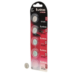 Draper Uniross Lithium Coin Cell CR1620 Batteries (Pack of 5)
