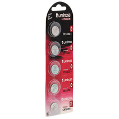 Draper Uniross Lithium Coin Cell CR1620 Batteries (Pack of 5)