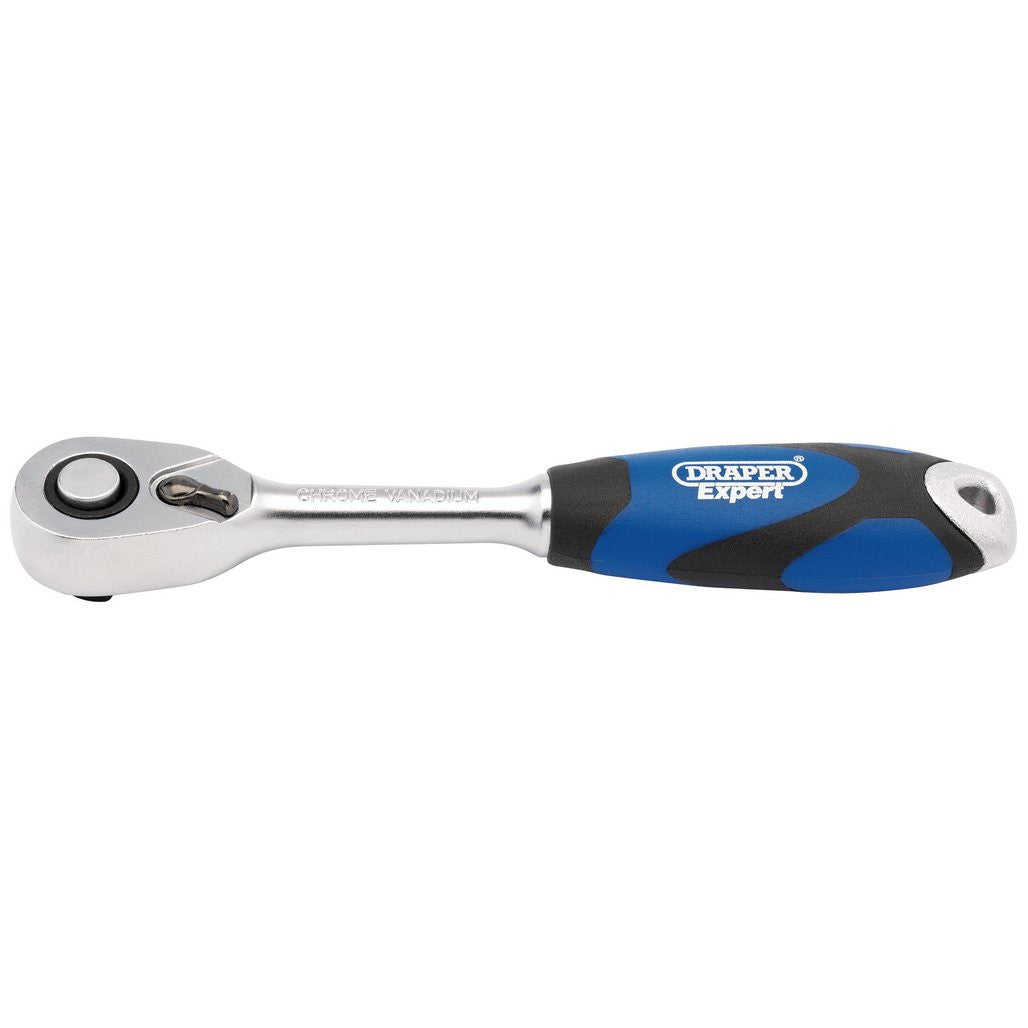 Draper Expert Soft Grip Reversible Ratchet, 1/4" Sq. Dr., 72 Tooth  26502