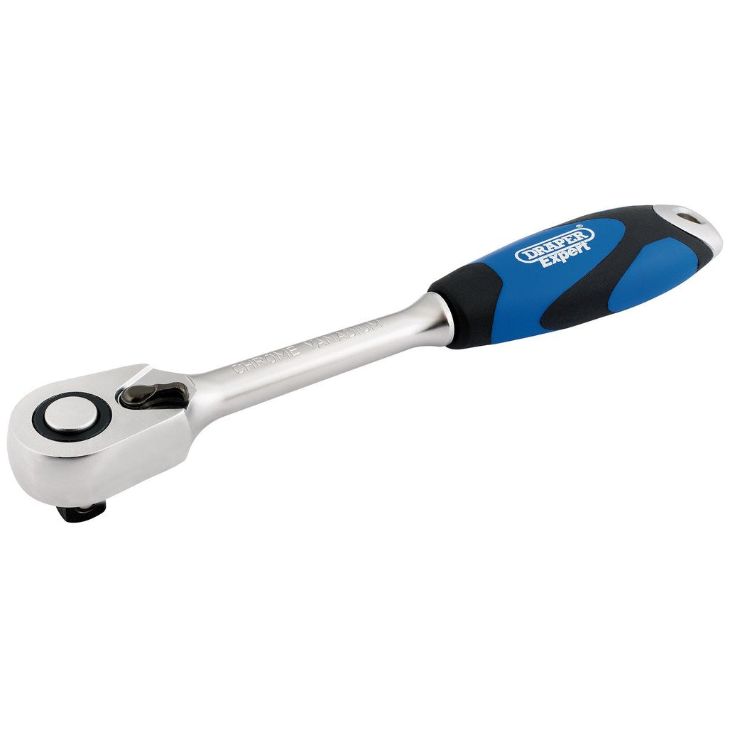 Draper Expert Soft Grip Reversible Ratchet, 1/2" Sq. Dr., 72 Tooth  26504