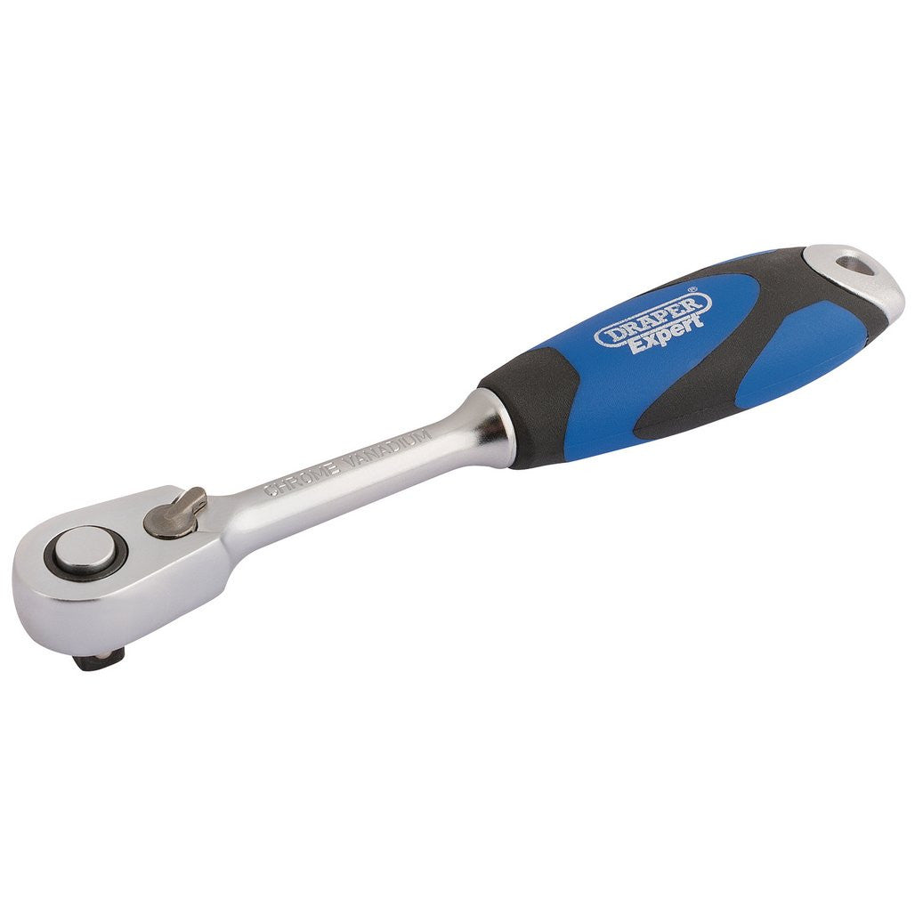 Draper Expert 60 Tooth Micro Head Reversible Soft Grip Ratchet, 1/4" Sq. Dr.  26514