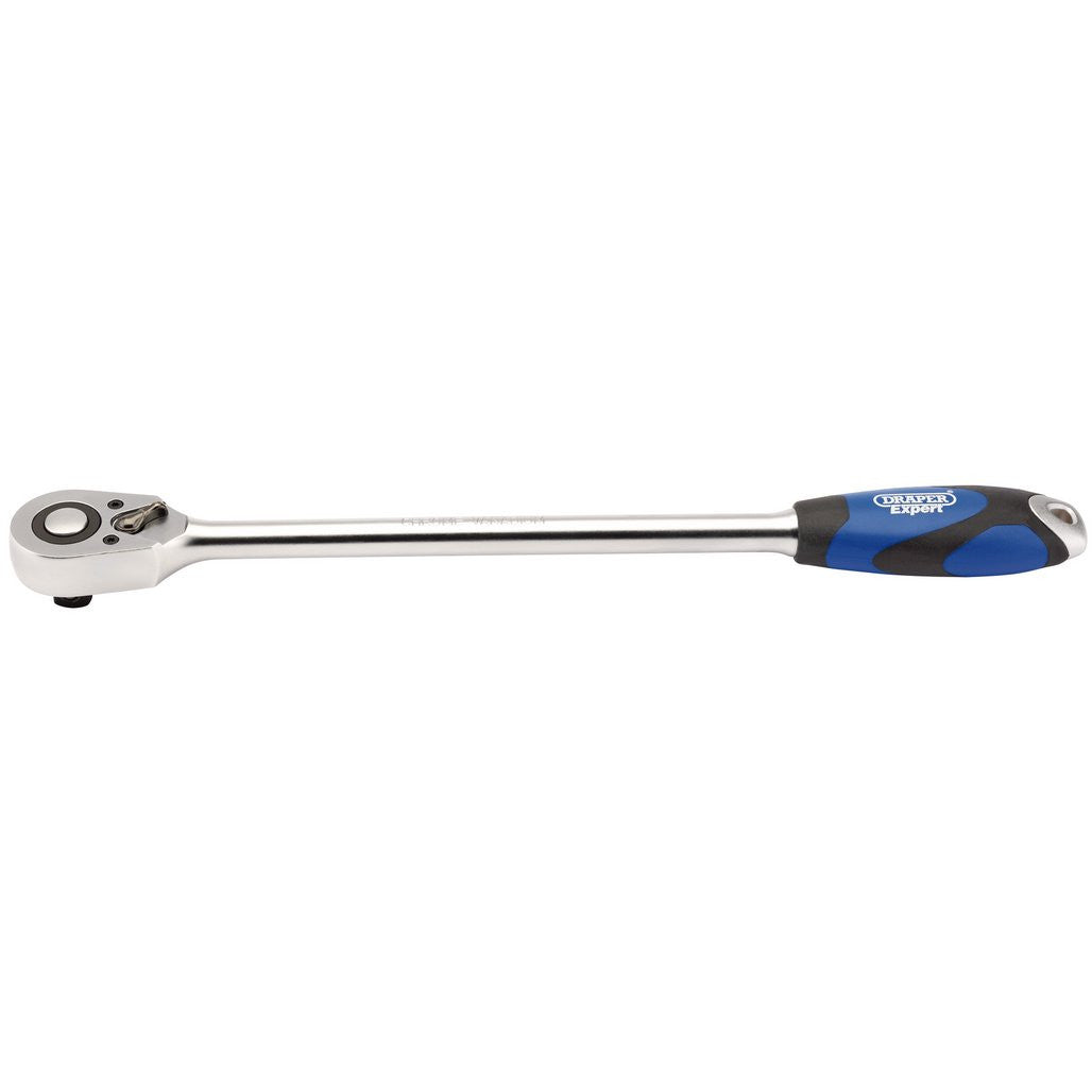 Draper Expert Extra Long Reversible Quick Release Soft Grip Ratchet, 1/2" Sq. Dr., 48 Tooth   26591