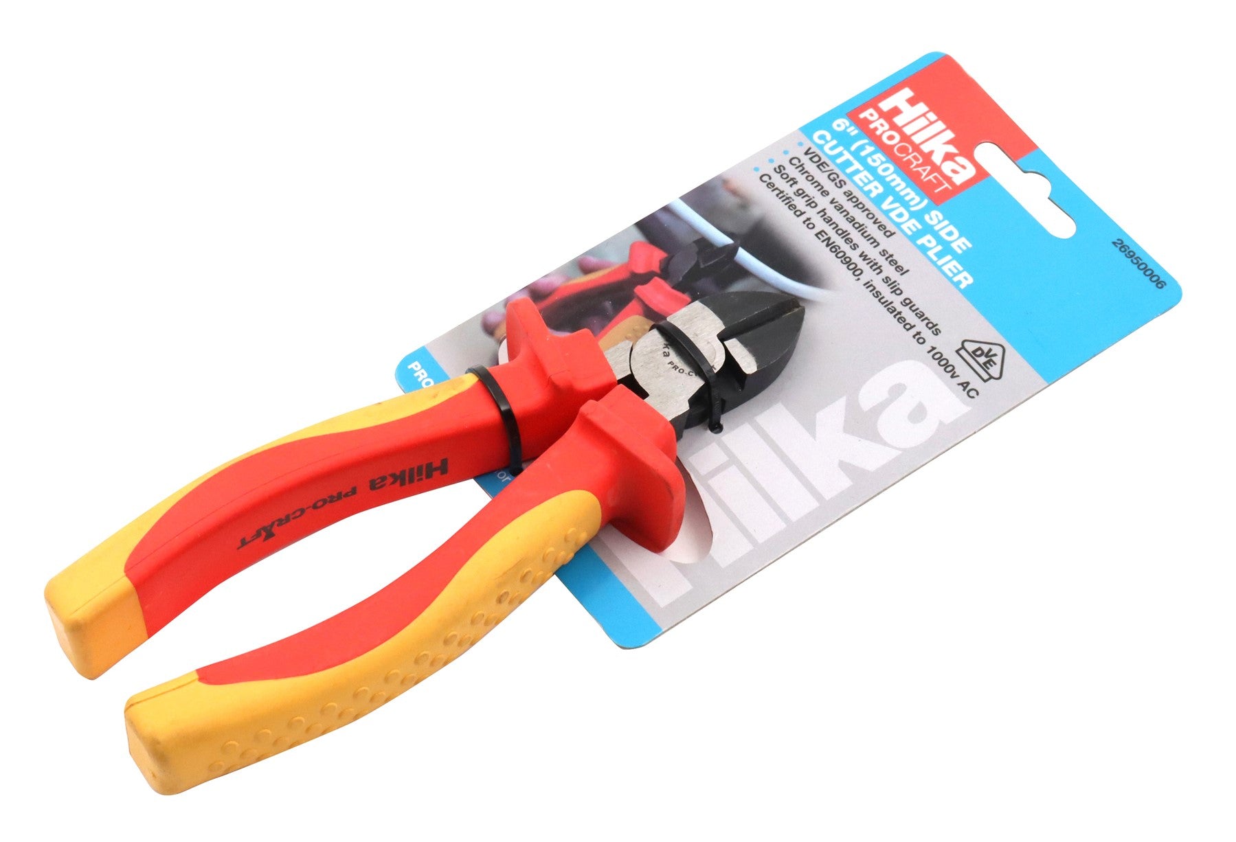 Hilka 6" (150mm) Side Cutter VDE Pliers 26950006