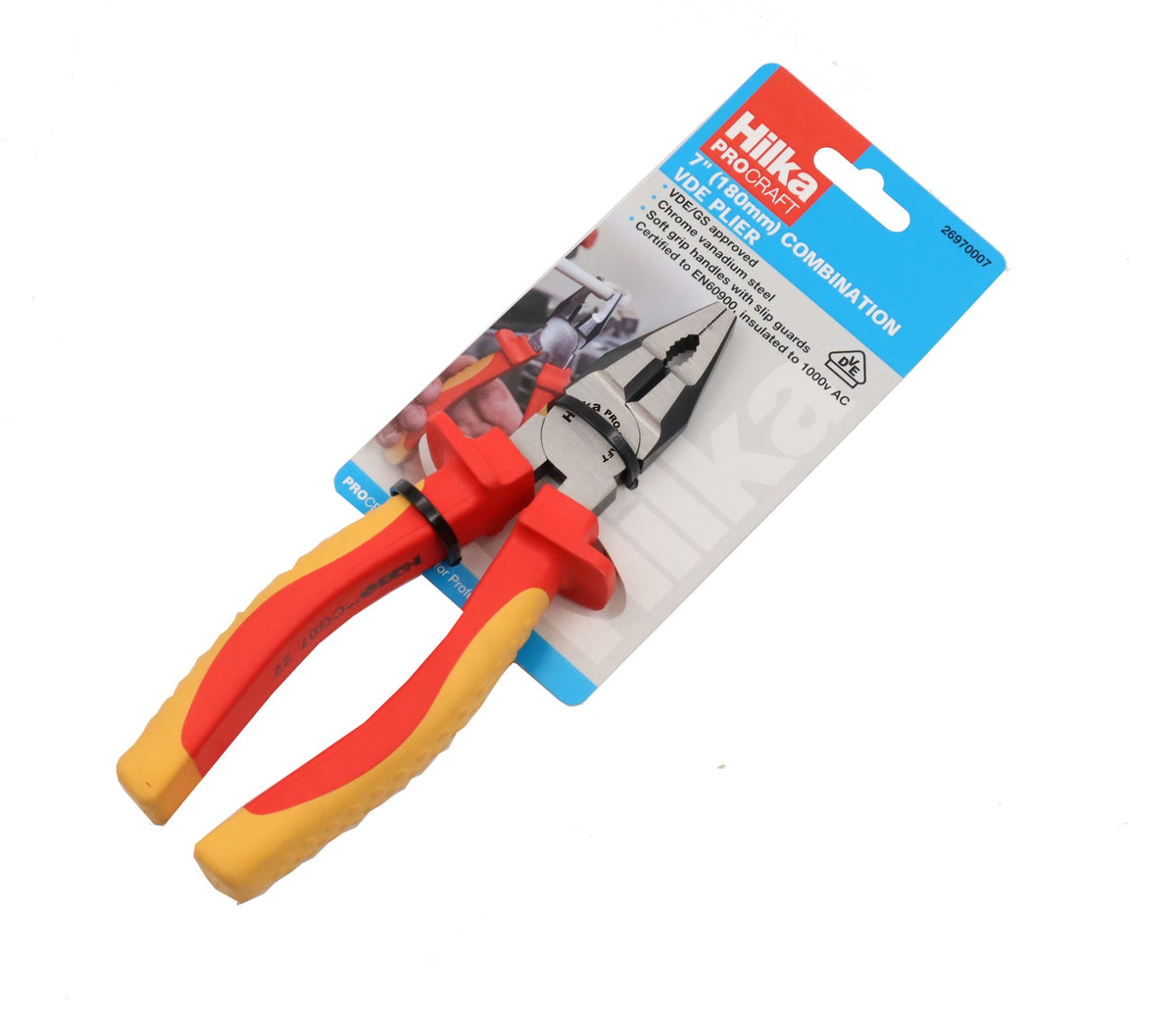 Hilka 7" (180mm) Combination VDE Pliers 26970007