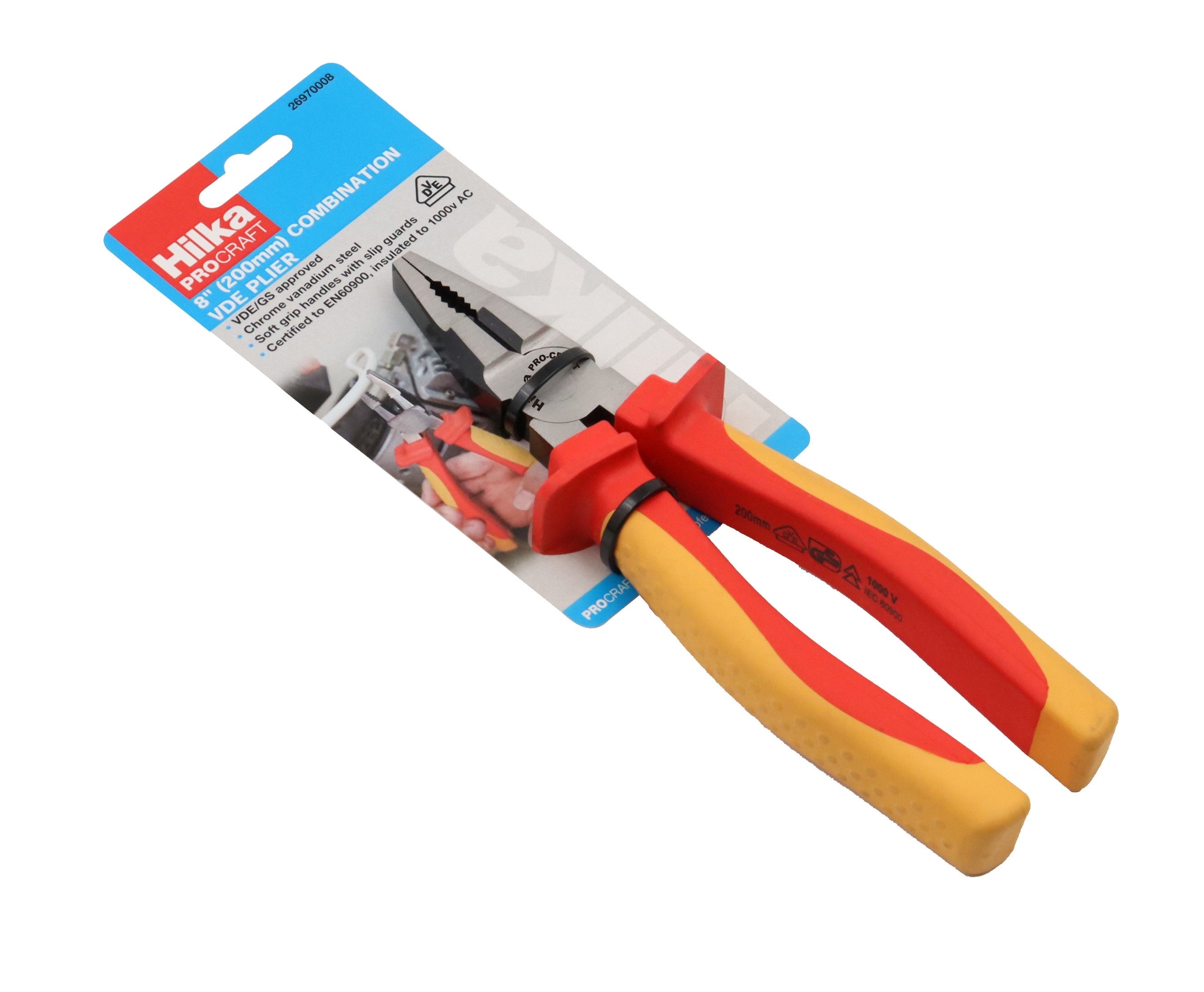 Hilka 8" (200mm) Combination VDE Pliers 26970008