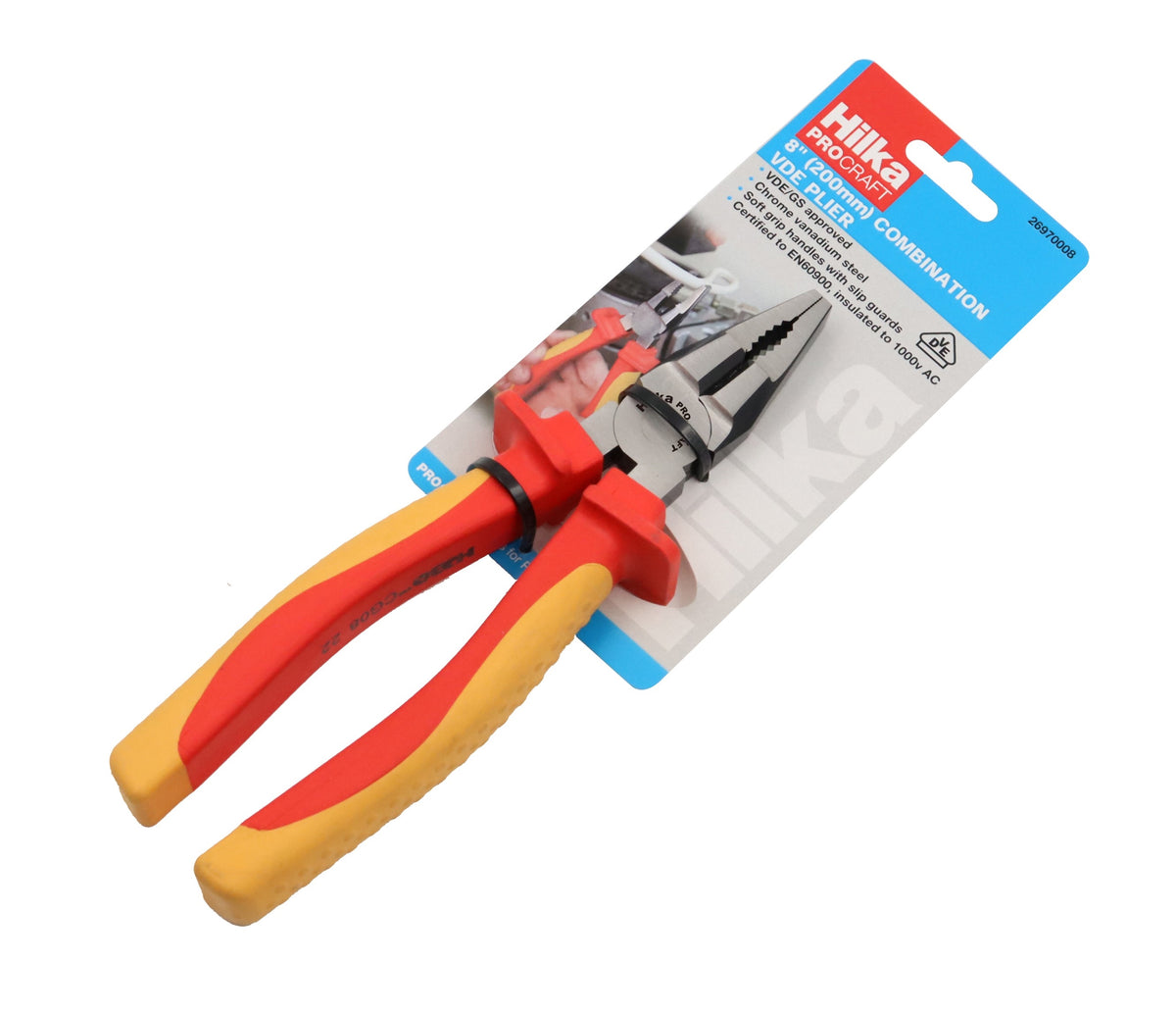 Hilka 8" (200mm) Combination VDE Pliers 26970008