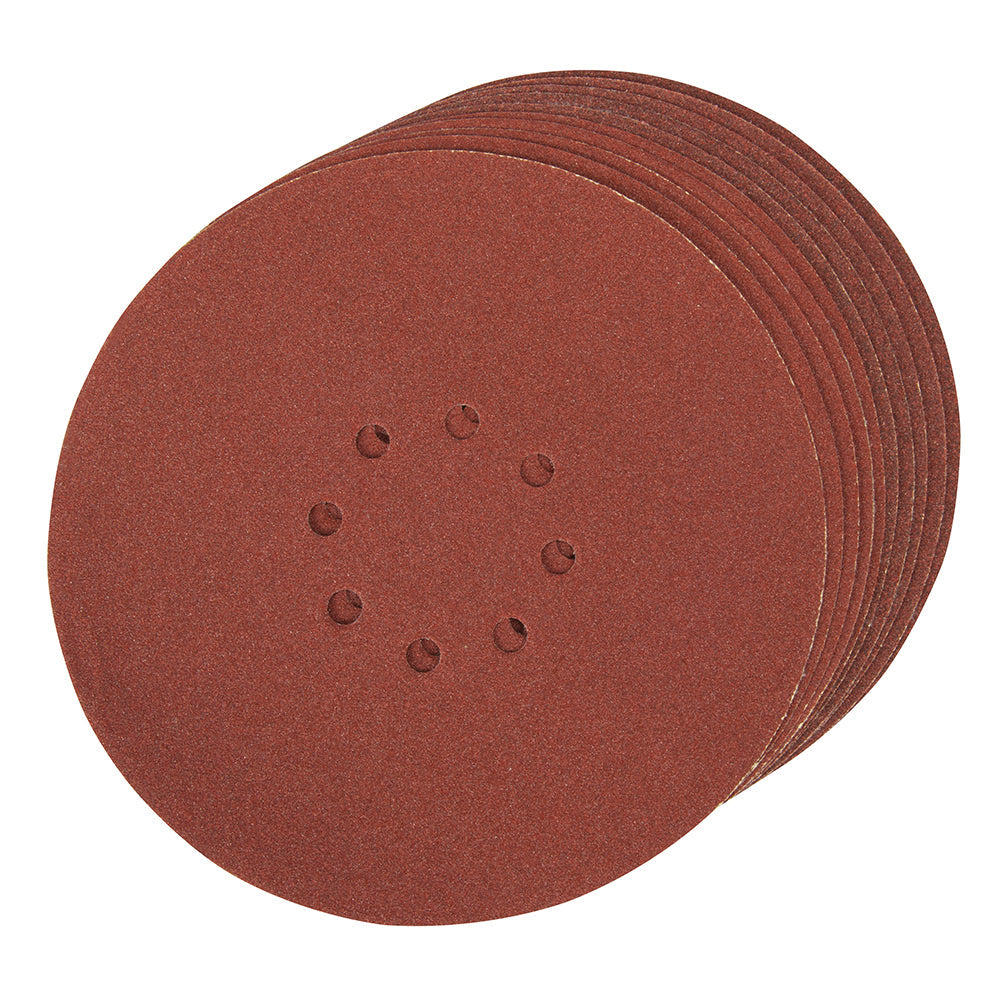 Silverline Hook & Loop Discs Punched 225mm 10pk 272756