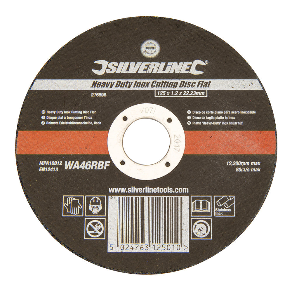 Silverline Heavy Duty Inox Cutting Disc Flat 276598