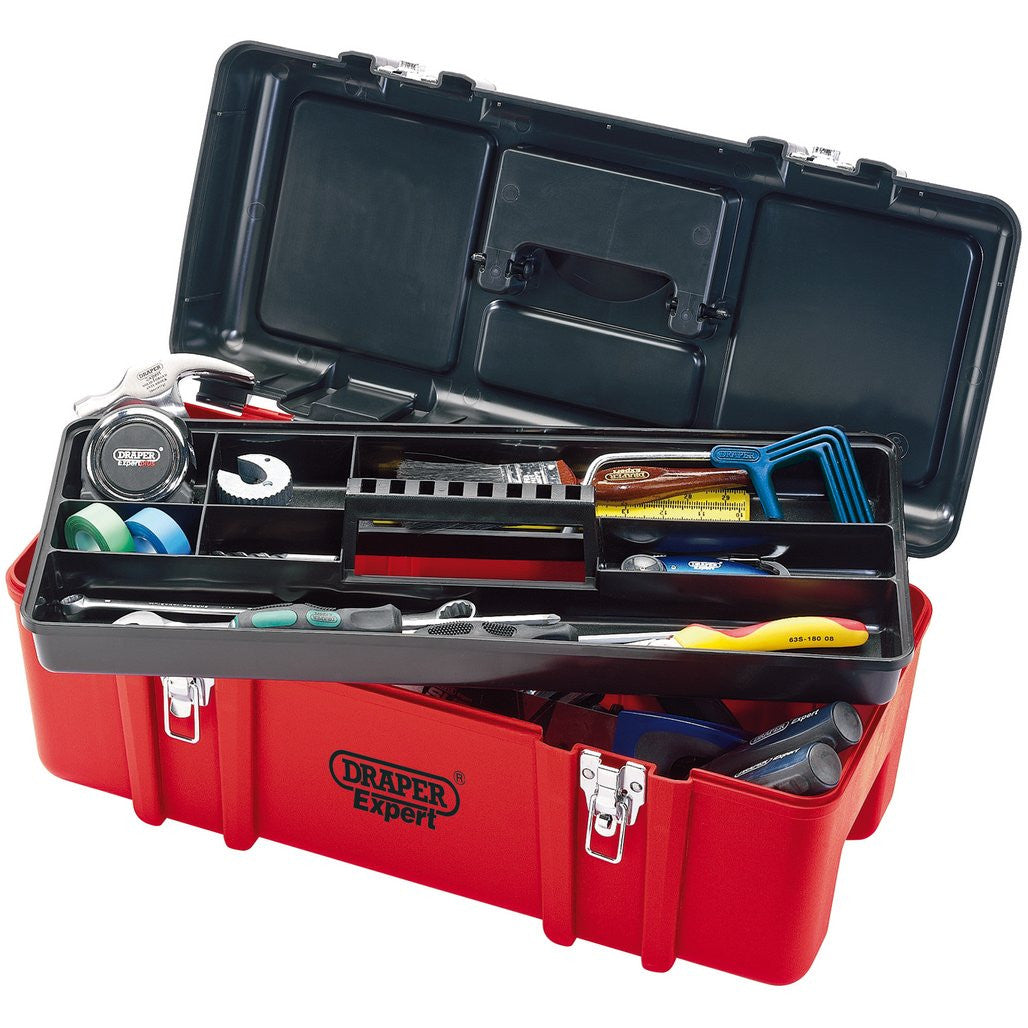 Draper Expert Plastic Tool Box with Tote Tray, 580mm  27732