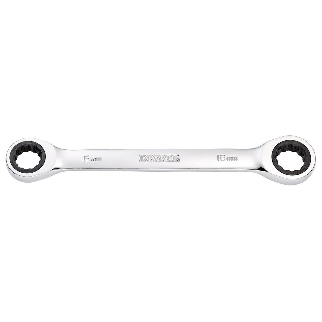 Draper HI-TORQ® Metric Double Ratchet Ring Spanner, 16 x 18mm  27739