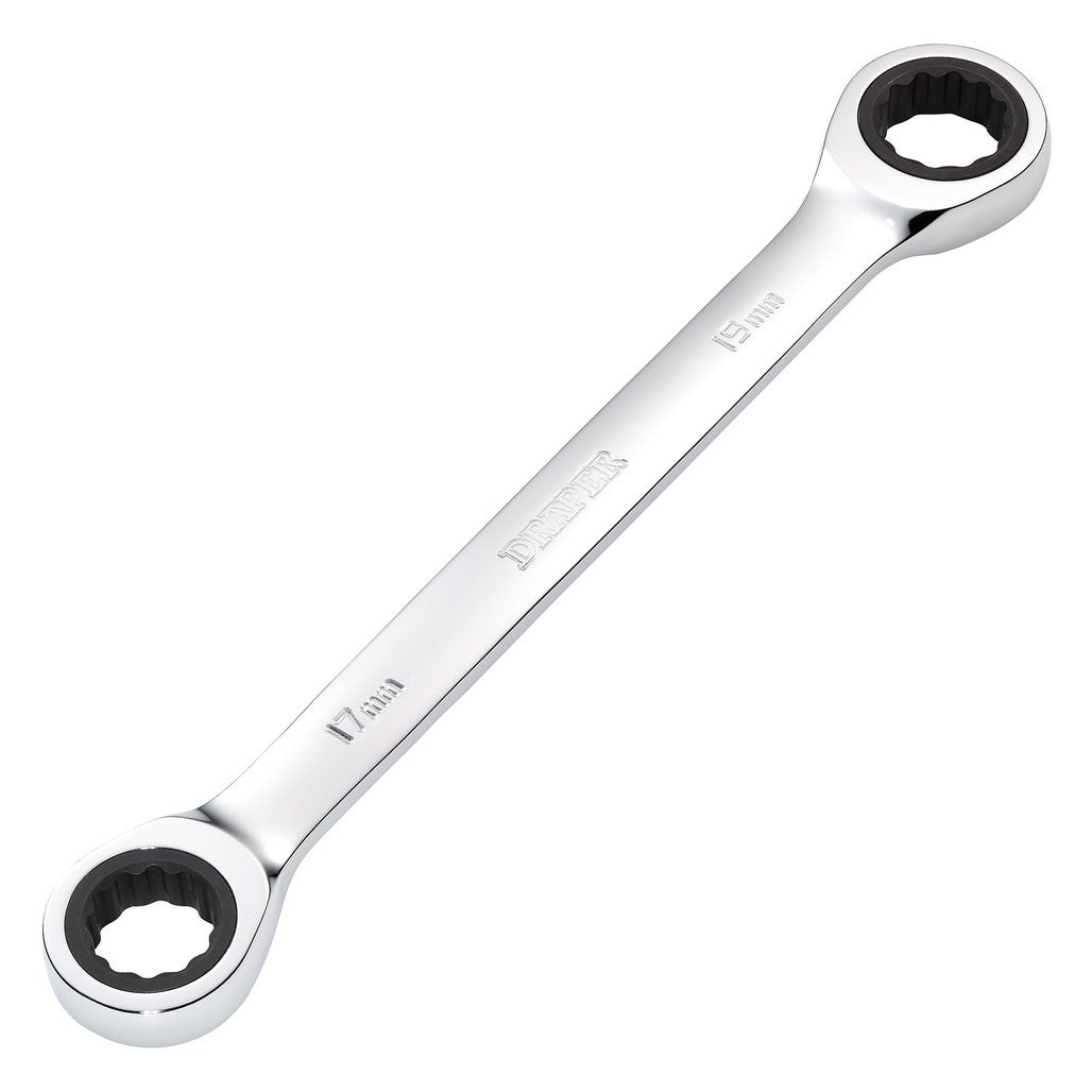Draper HI-TORQ® Metric Double Ratchet Ring Spanner, 17 x 19mm  27740