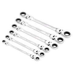 Draper HI-TORQ® Metric Flexible Head Double Ring Ratchet Spanner Set (6 Piece)  27762