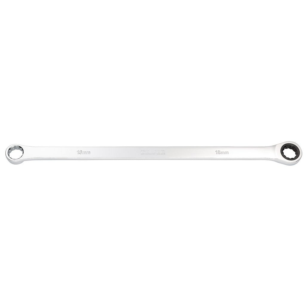 Draper HI-TORQ® Metric Extra-Long Double Ring Ratchet Spanner, 18mm  27776
