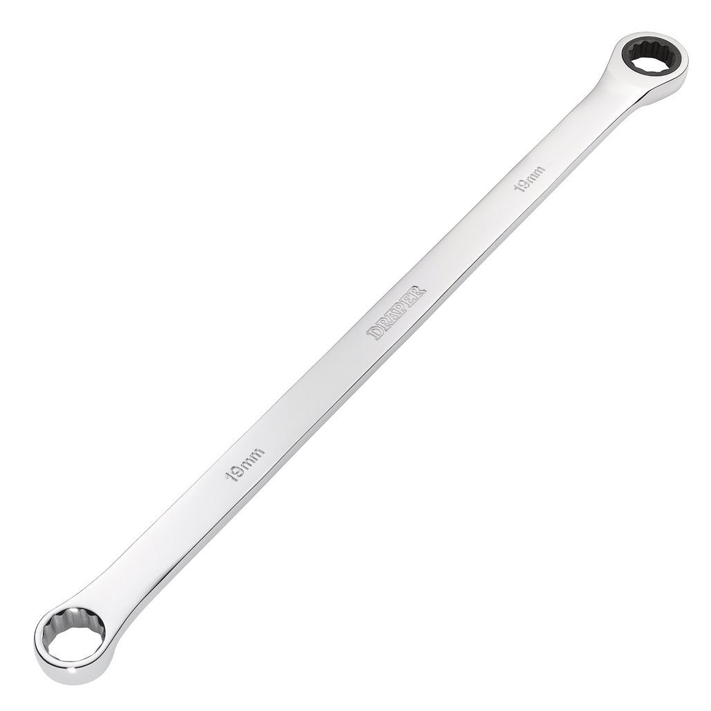 Draper HI-TORQ® Metric Extra-Long Double Ring Ratchet Spanner, 19mm  27777