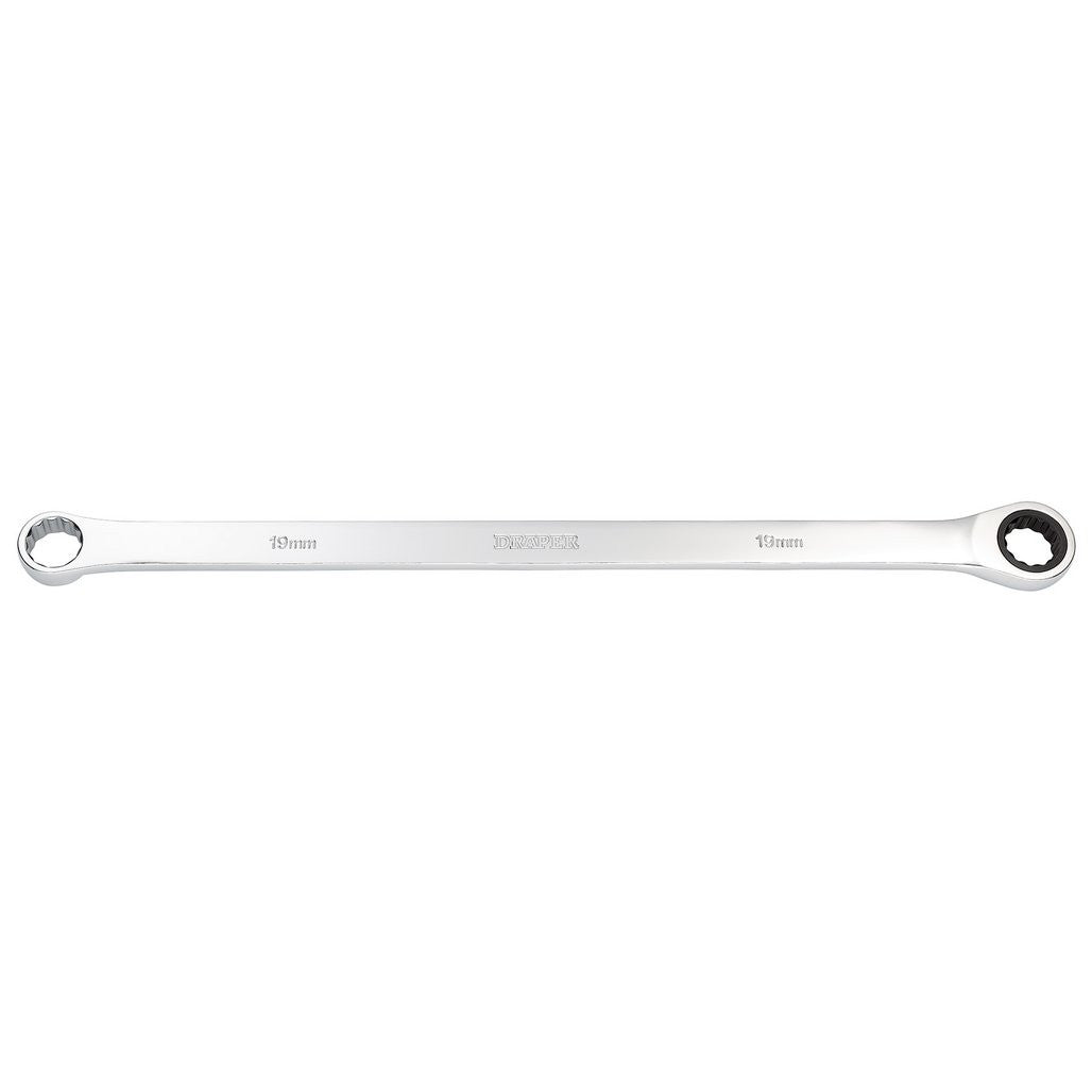 Draper HI-TORQ® Metric Extra-Long Double Ring Ratchet Spanner, 19mm  27777