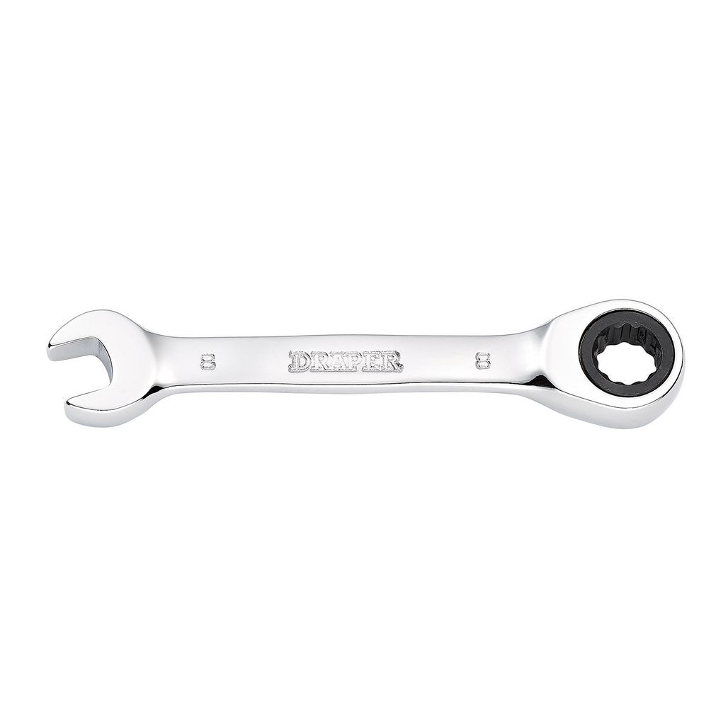 Draper HI-TORQ® Metric Stubby Ratchet Combination Spanner, 8mm  27840
