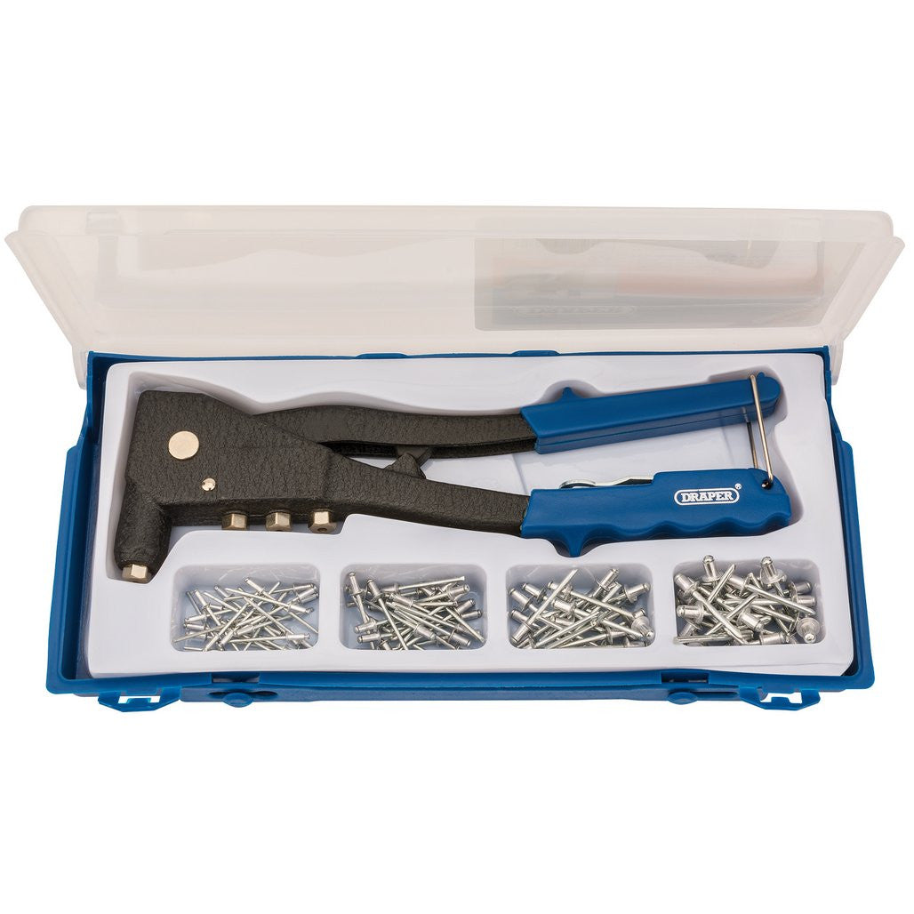 Draper Hand Riveter Kit for Aluminium Rivets, 1 x Case  27843