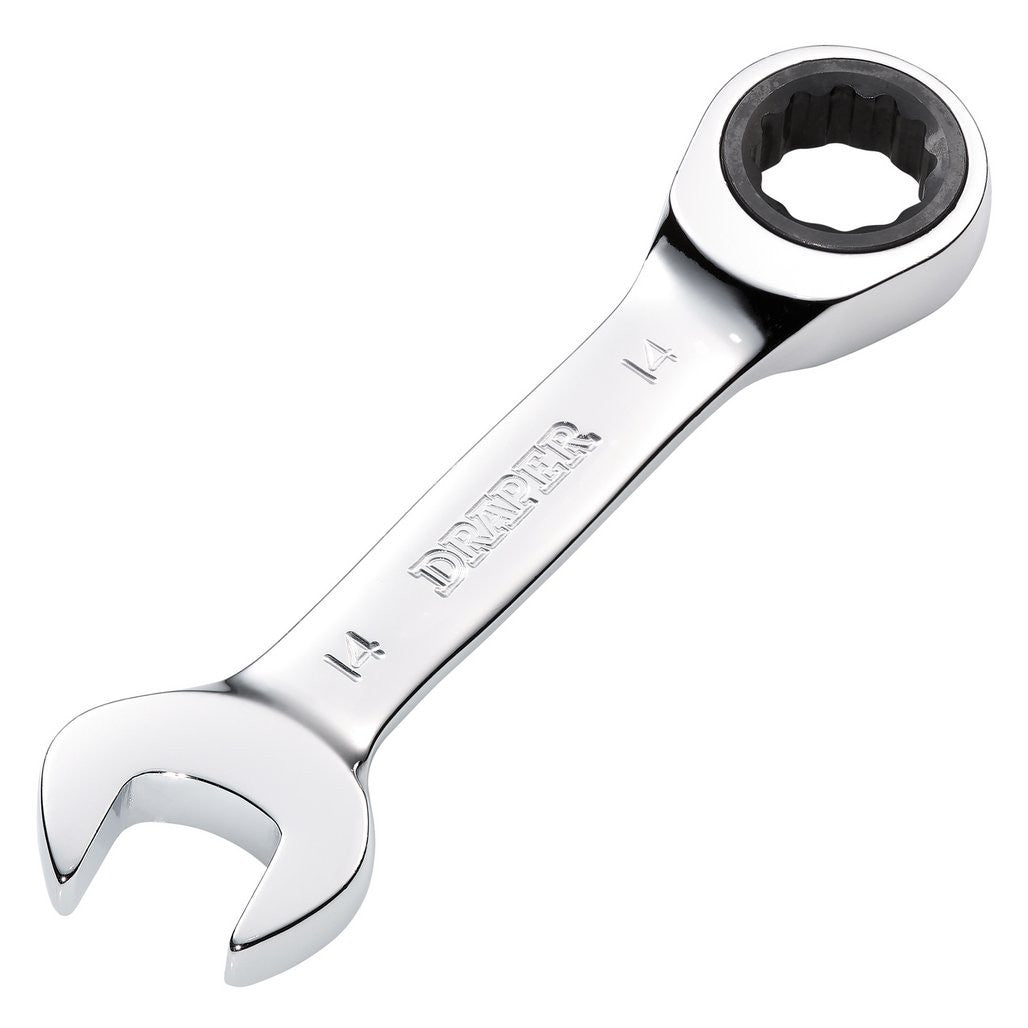 Draper HI-TORQ® Metric Stubby Ratchet Combination Spanner, 14mm  27895