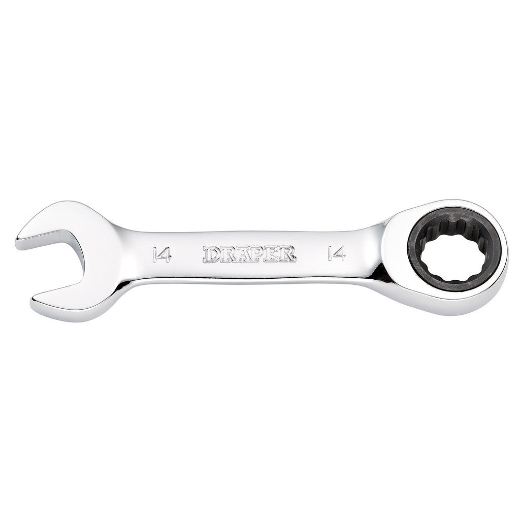 Draper HI-TORQ® Metric Stubby Ratchet Combination Spanner, 14mm  27895