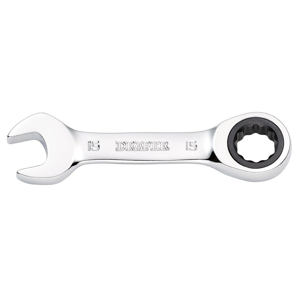 Draper HI-TORQ® Metric Stubby Ratchet Combination Spanner, 15mm  27909