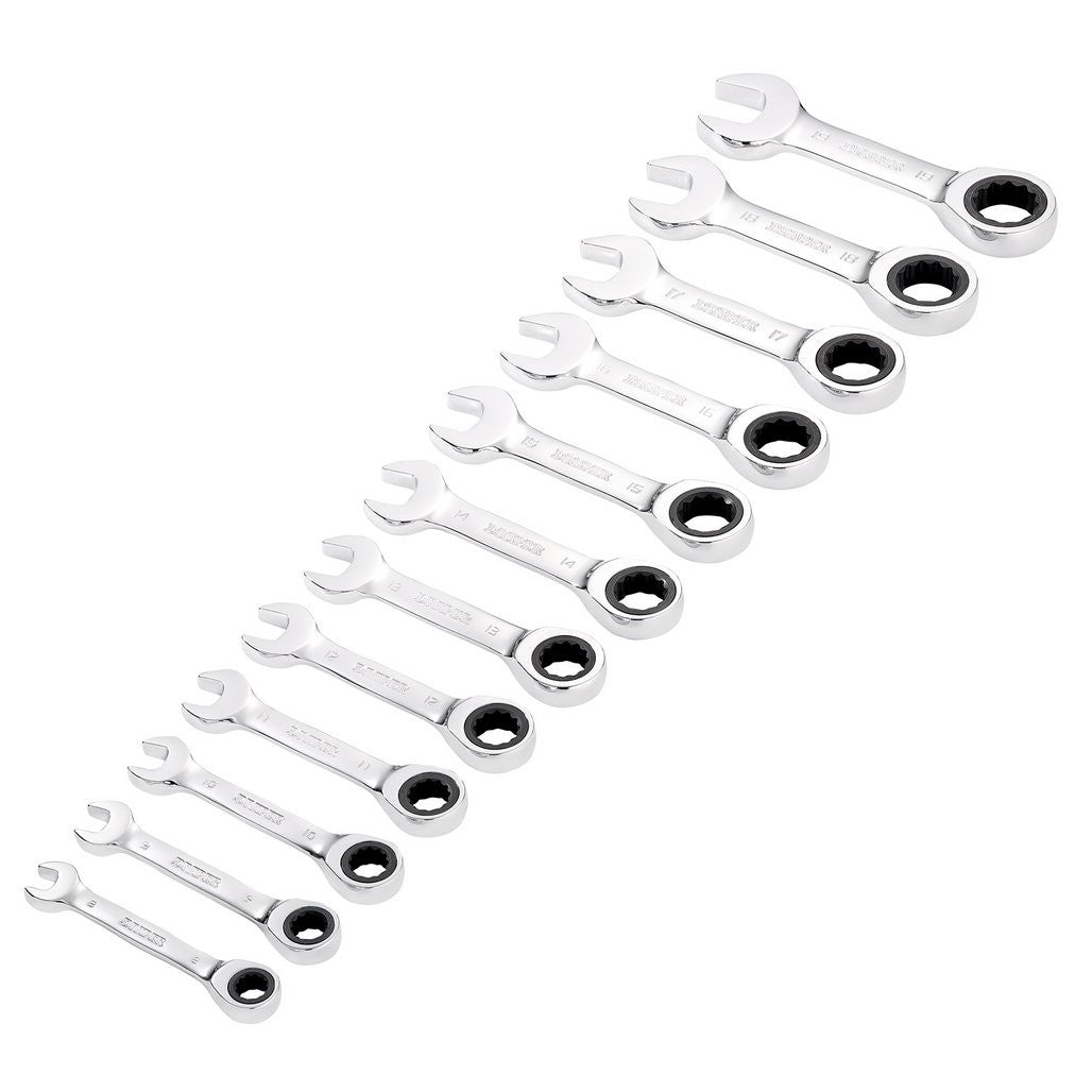 Draper HI-TORQ® Metric Stubby Ratchet Combination Spanner Set (12 Piece)  27931