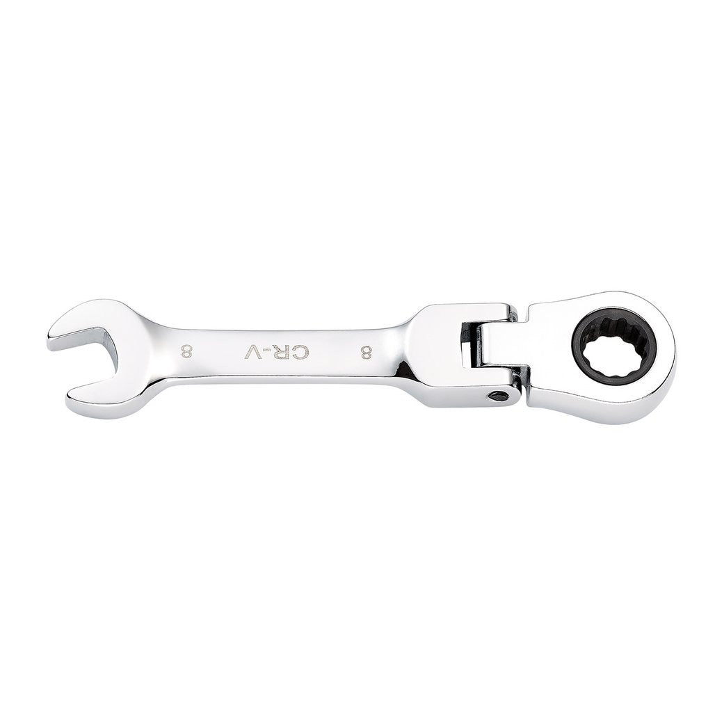 Draper HI-TORQ® Metric Stubby Flexible Head Ratchet Combination Spanner, 8mm  27949