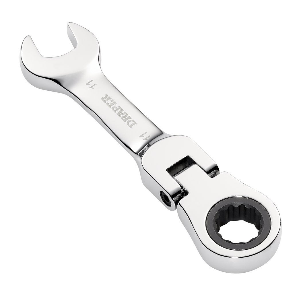 Draper HI-TORQ® Metric Stubby Flexible Head Ratchet Combination Spanner, 11mm  27966