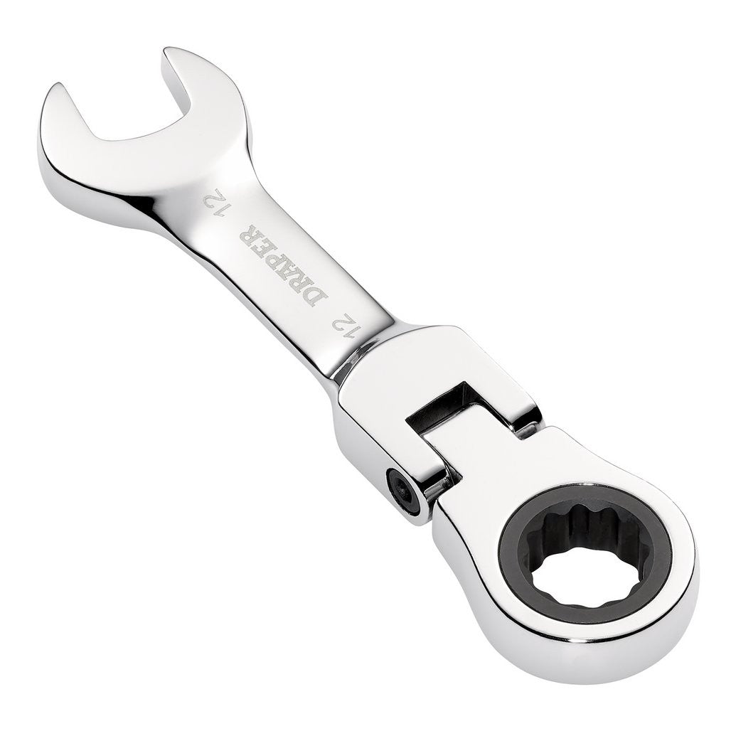 Draper HI-TORQ® Metric Stubby Flexible Head Ratchet Combination Spanner, 12mm  27968