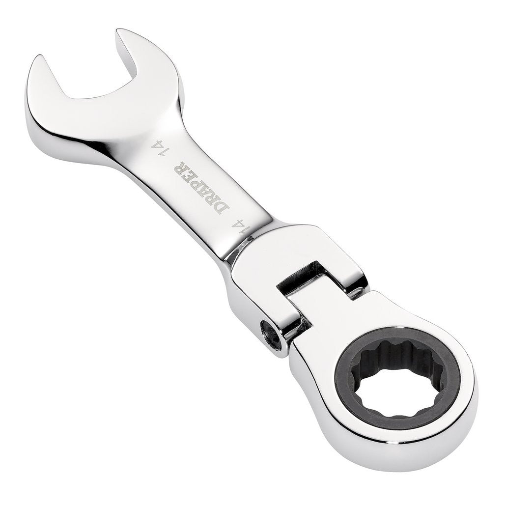 Draper HI-TORQ® Metric Stubby Flexible Head Ratchet Combination Spanner, 14mm  27970