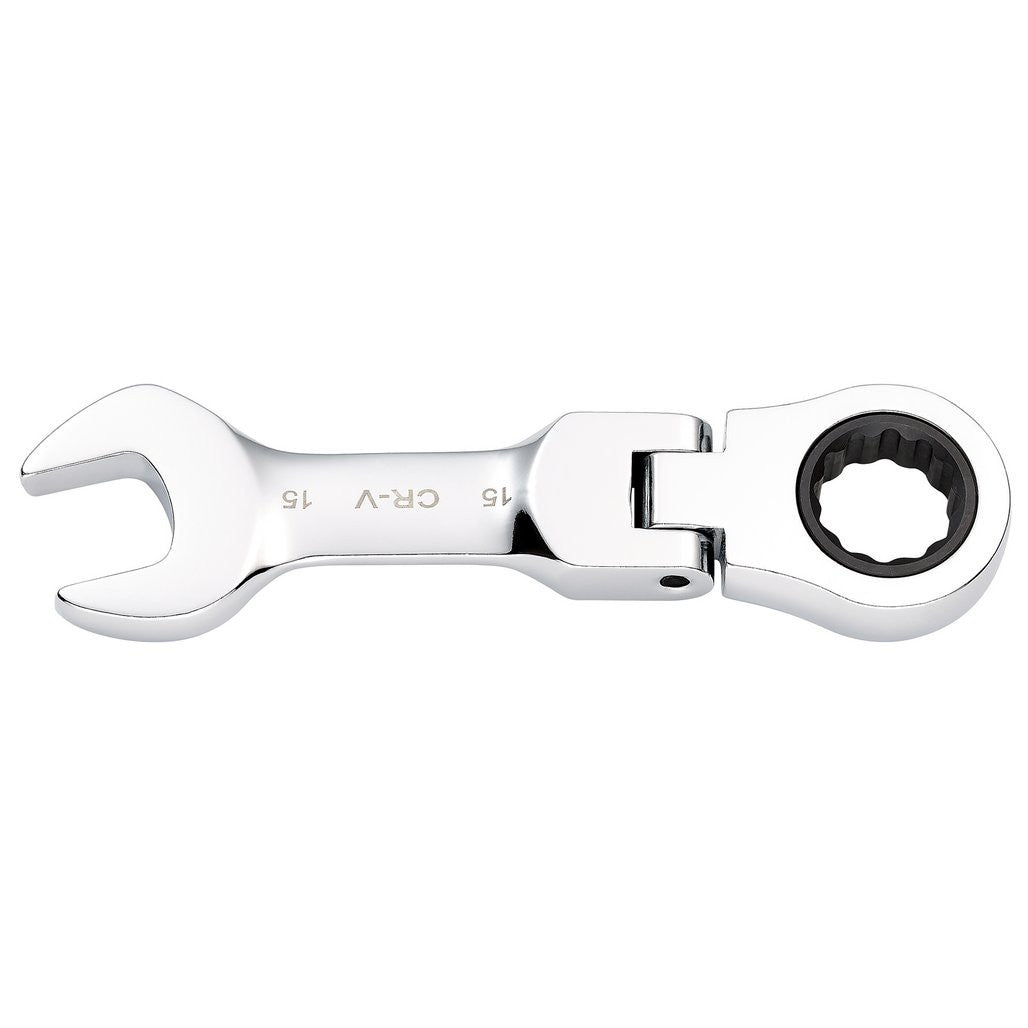 Draper HI-TORQ® Metric Stubby Flexible Head Ratchet Combination Spanner, 15mm  27973