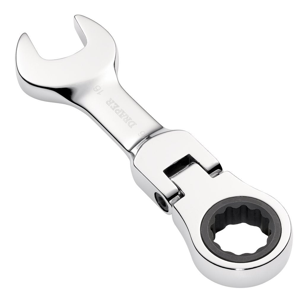 Draper HI-TORQ® Metric Stubby Flexible Head Ratchet Combination Spanner, 16mm  27974