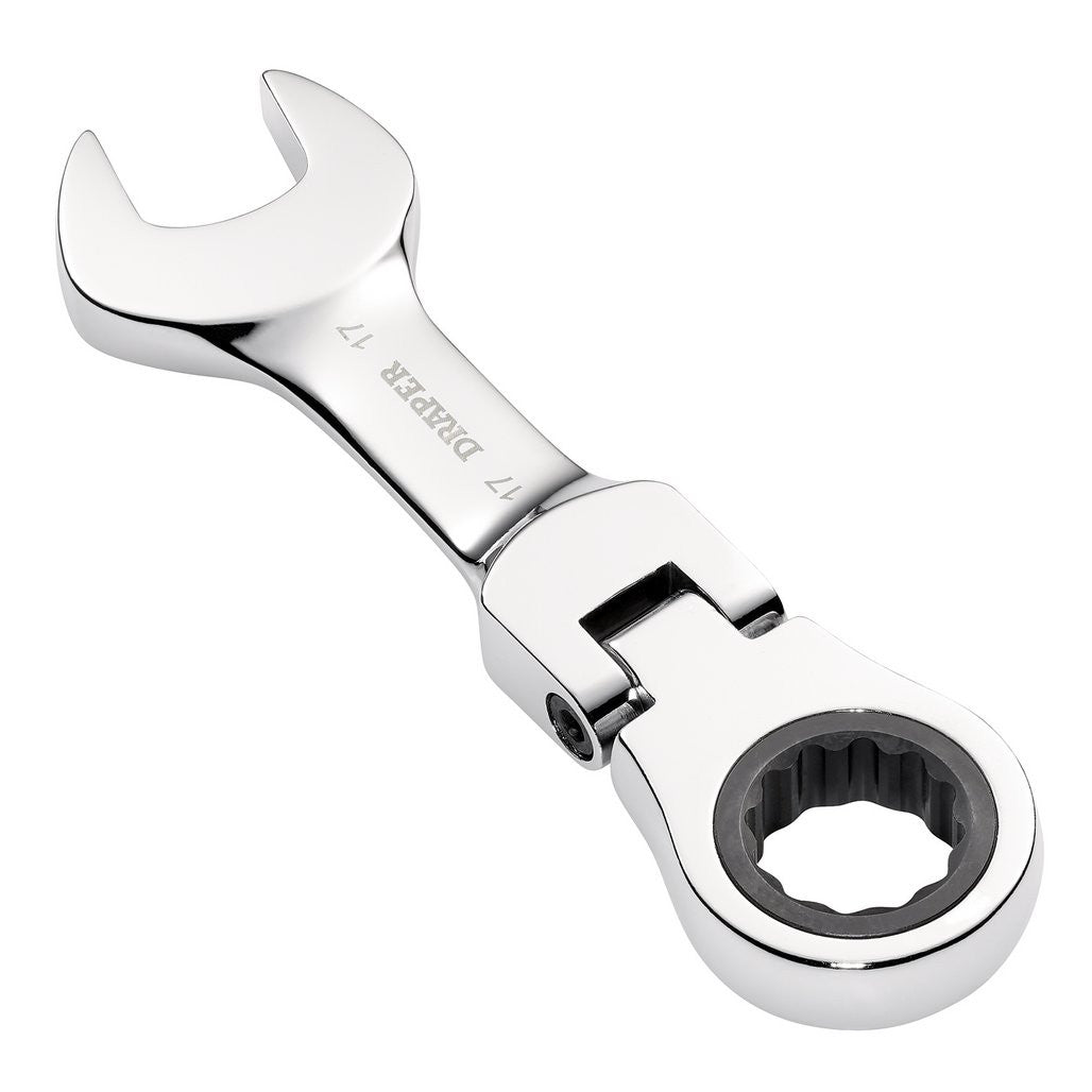 Draper HI-TORQ® Metric Stubby Flexible Head Ratchet Combination Spanner, 17mm  27977