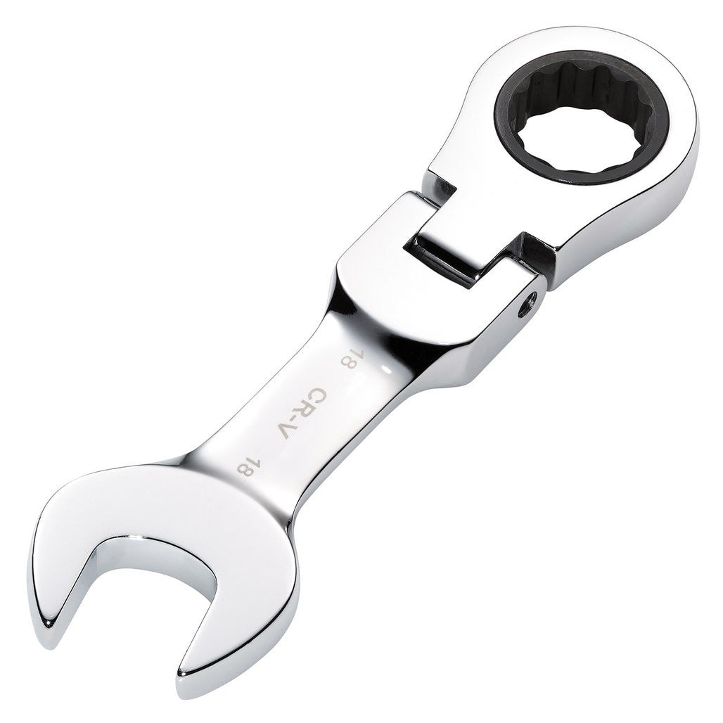 Draper HI-TORQ® Metric Stubby Flexible Head Ratchet Combination Spanner, 18mm  27979