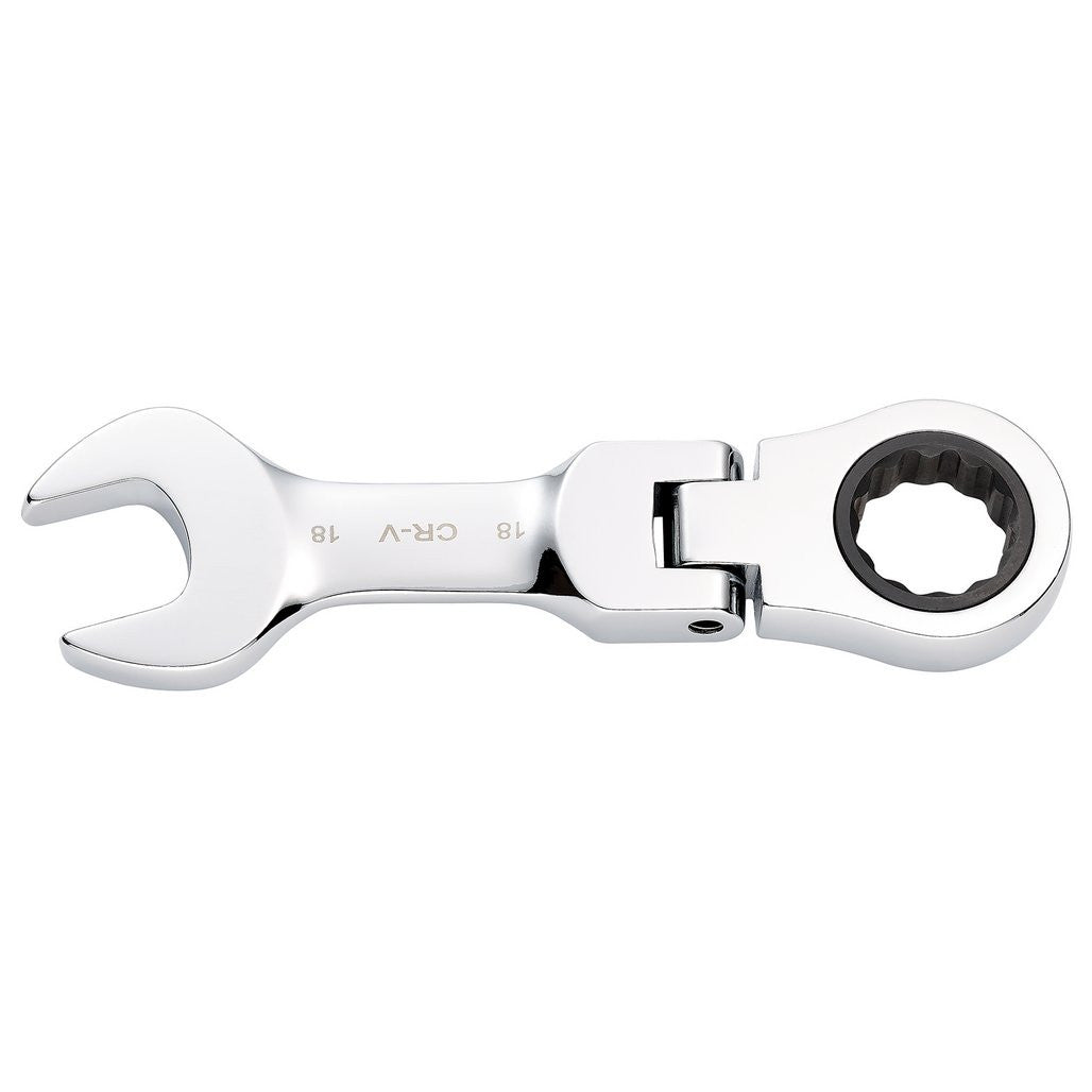 Draper HI-TORQ® Metric Stubby Flexible Head Ratchet Combination Spanner, 18mm  27979