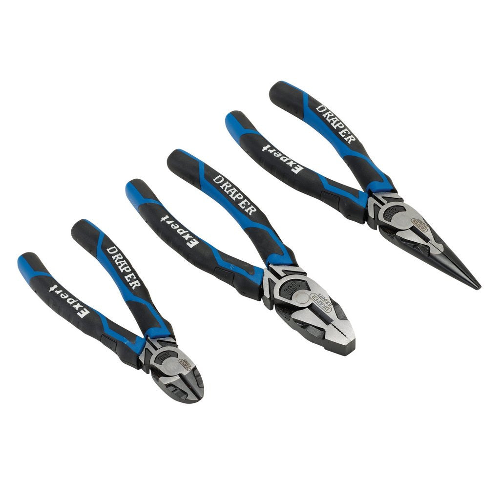 Draper Expert High Leverage Plier Set, Blue (3 Piece)  28033