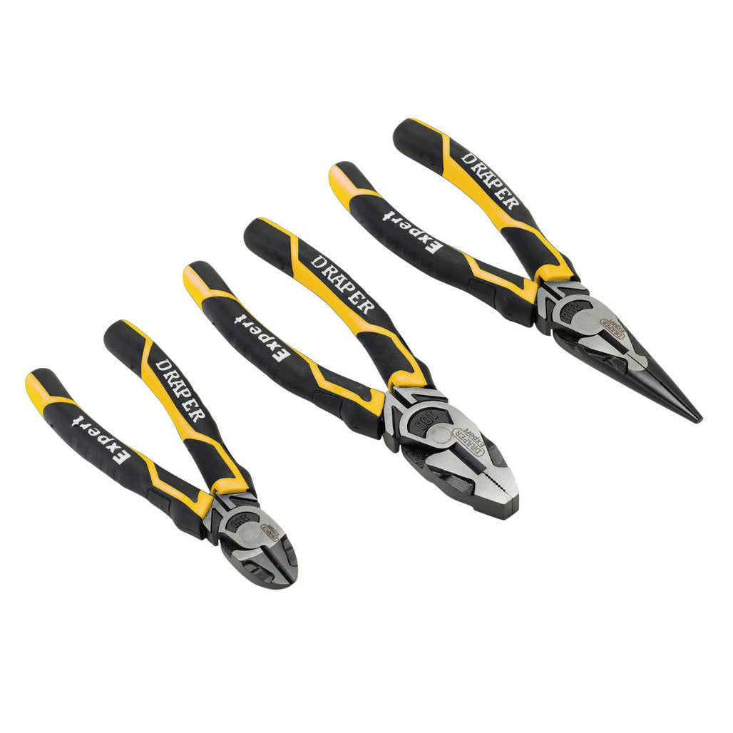 Draper Expert High Leverage Plier Set, Yellow (3 Piece)  28038