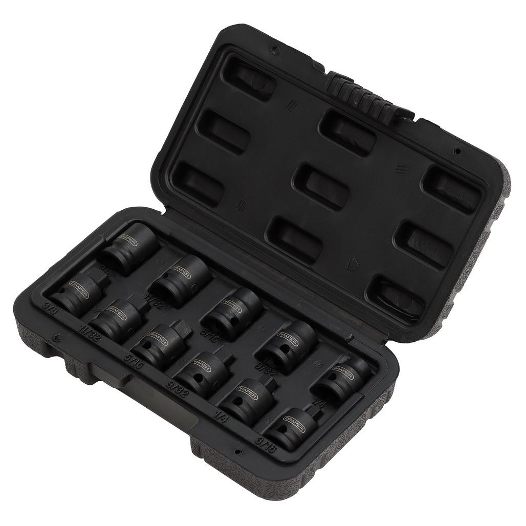 Draper Impact Pipe Plug Socket Set, 3/8" Sq. Dr. (11 Piece)  28193