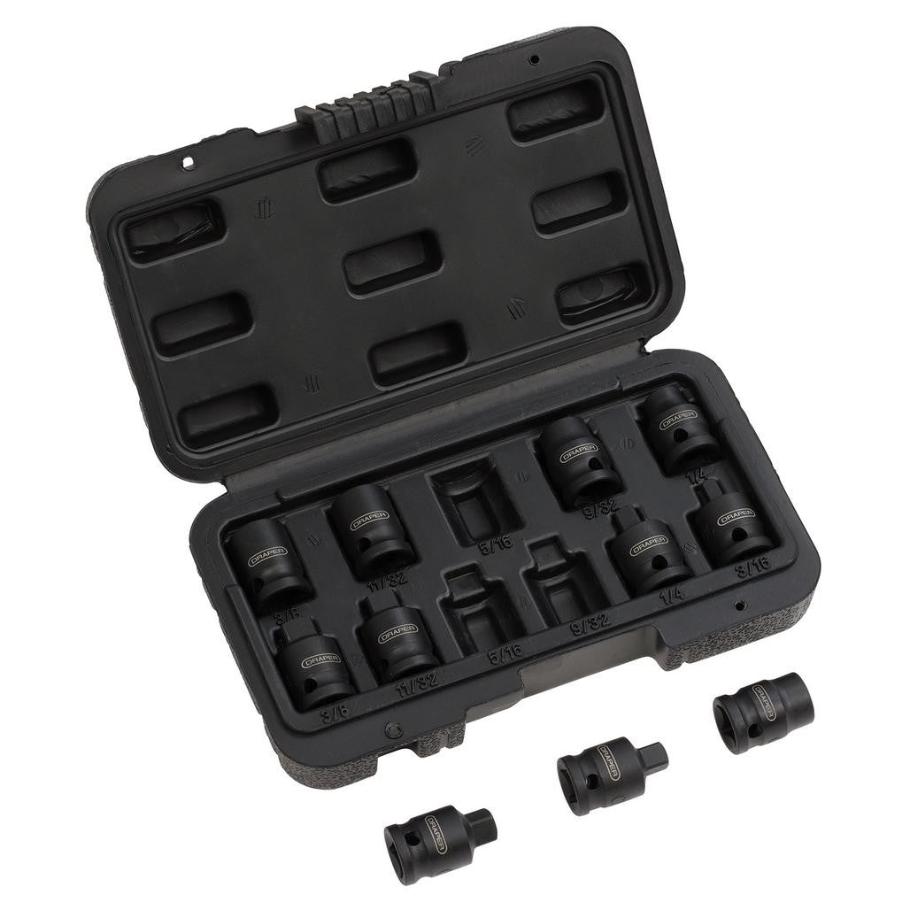 Draper Impact Pipe Plug Socket Set, 3/8" Sq. Dr. (11 Piece)  28193