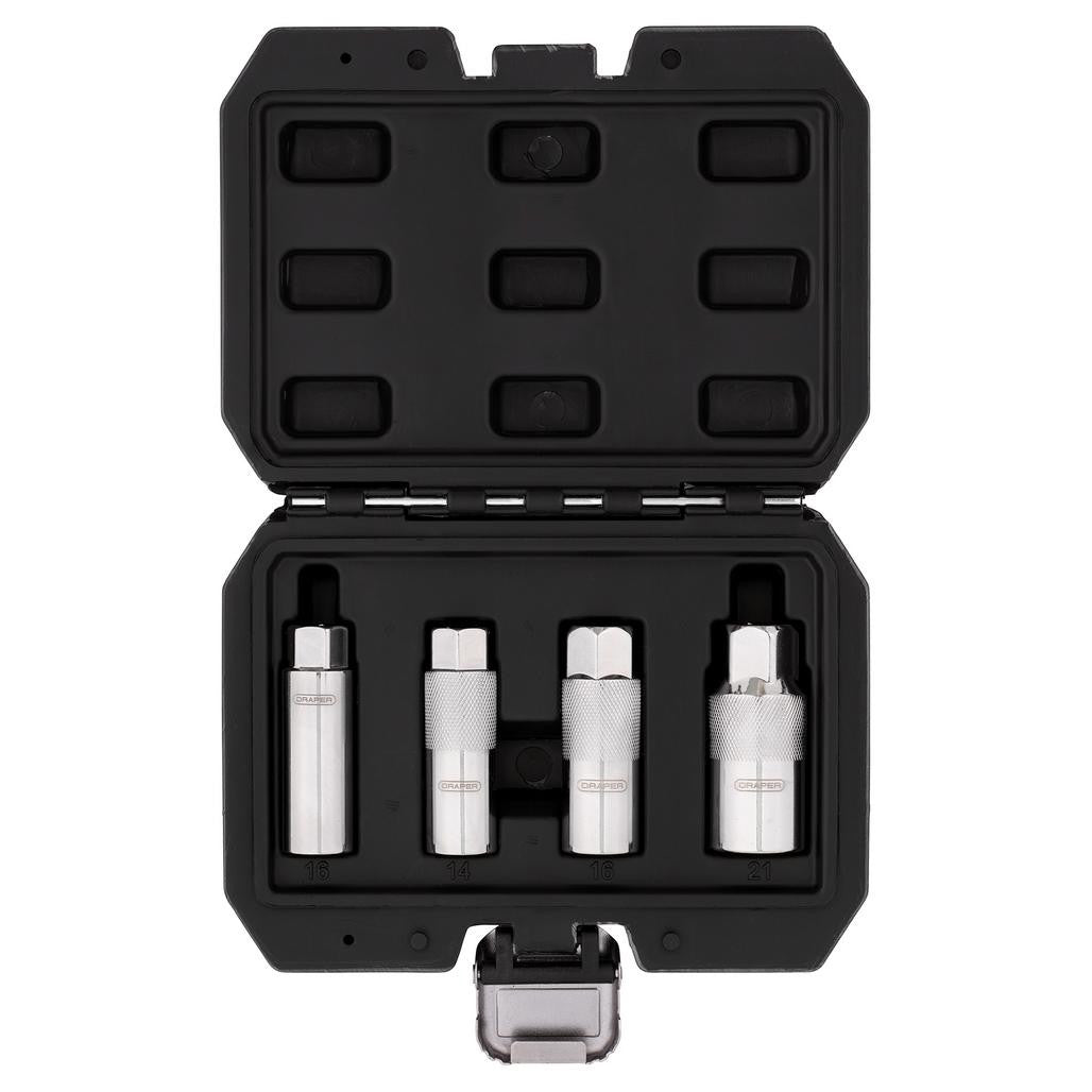 Draper Magnetic Spark Plug Socket Set, 3/8" Sq. Dr. (4 Piece) 28195