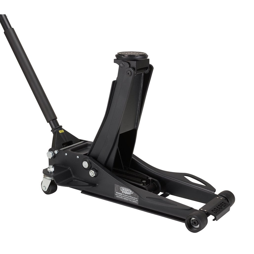 Draper Expert Professional Low Profile Fast Lift Garage Trolley Jack, 3 Tonne, Black 28464
