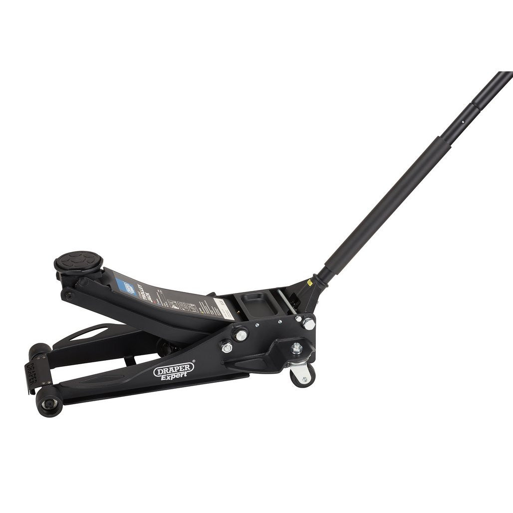 Draper Expert Professional Low Profile Fast Lift Garage Trolley Jack, 3 Tonne, Black 28464