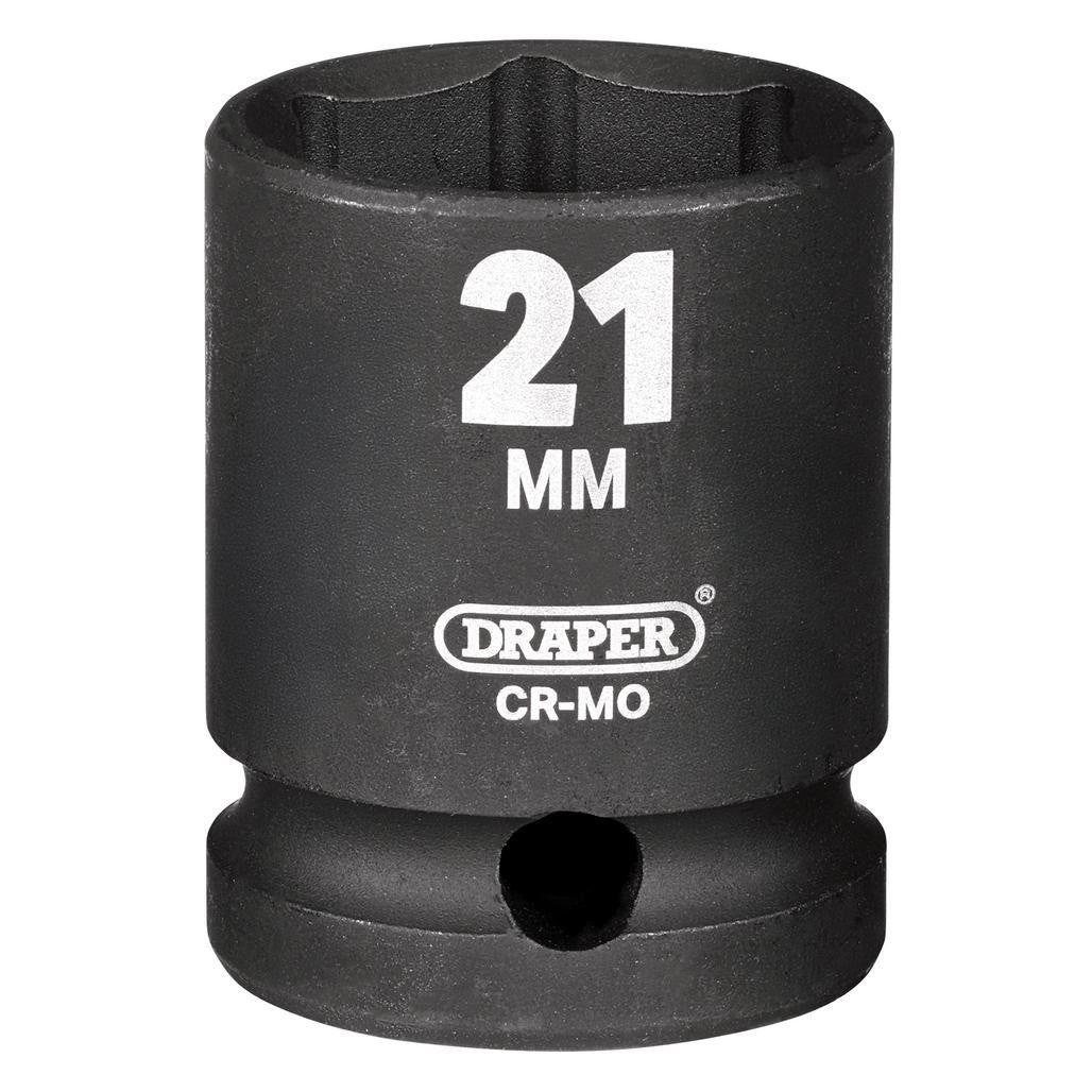 Draper HI-TORQ® Impact Socket, 1/2" Sq. Dr., 21mm  28511