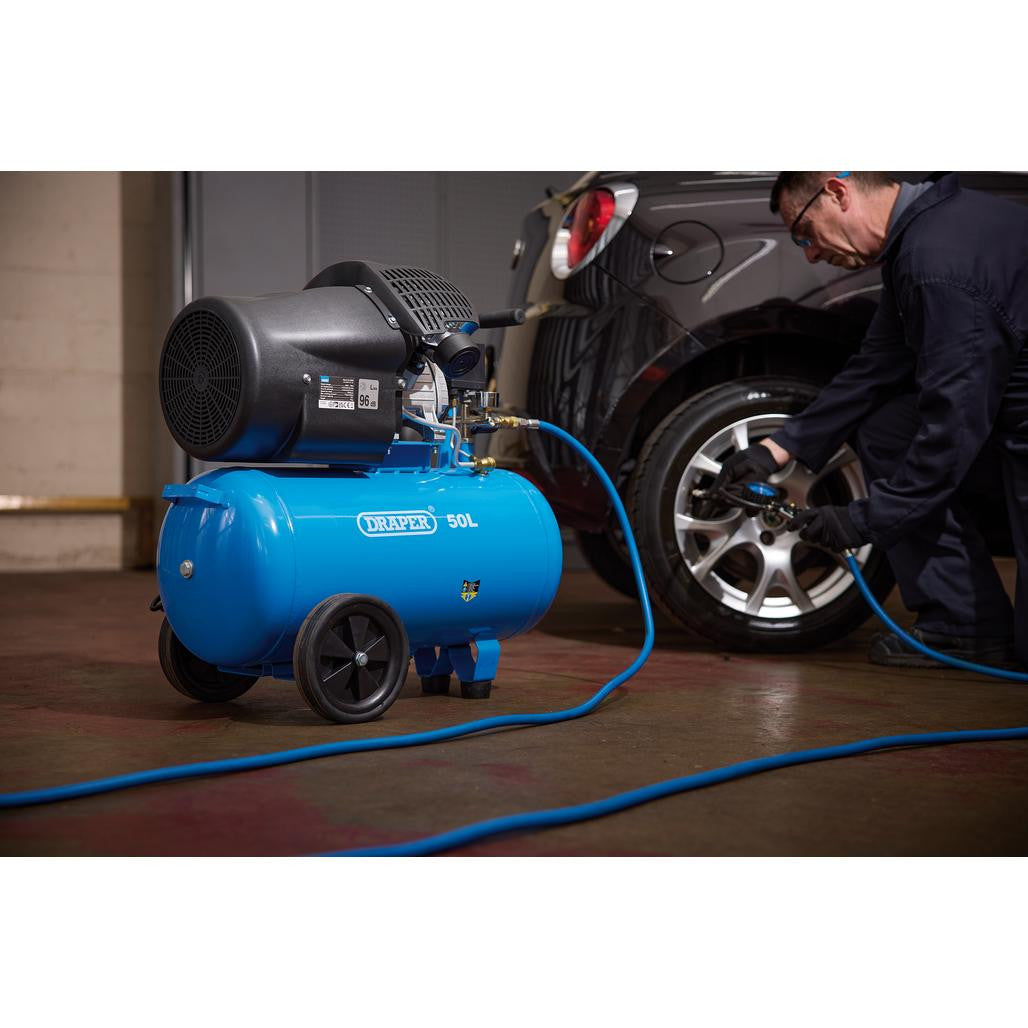 Draper 230V 50L Direct Drive V-Twin Air Compressor, 2.2kW/3HP  29355