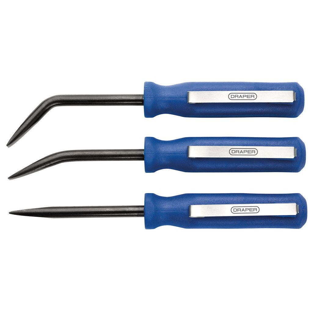 Draper Mini Pry Bar Set, 125mm, Blue (3 Piece)  30598