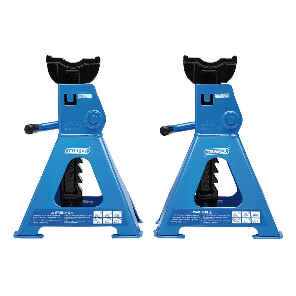 Draper Ratchet Axle Stands, 3 Tonne (Pair) 30881