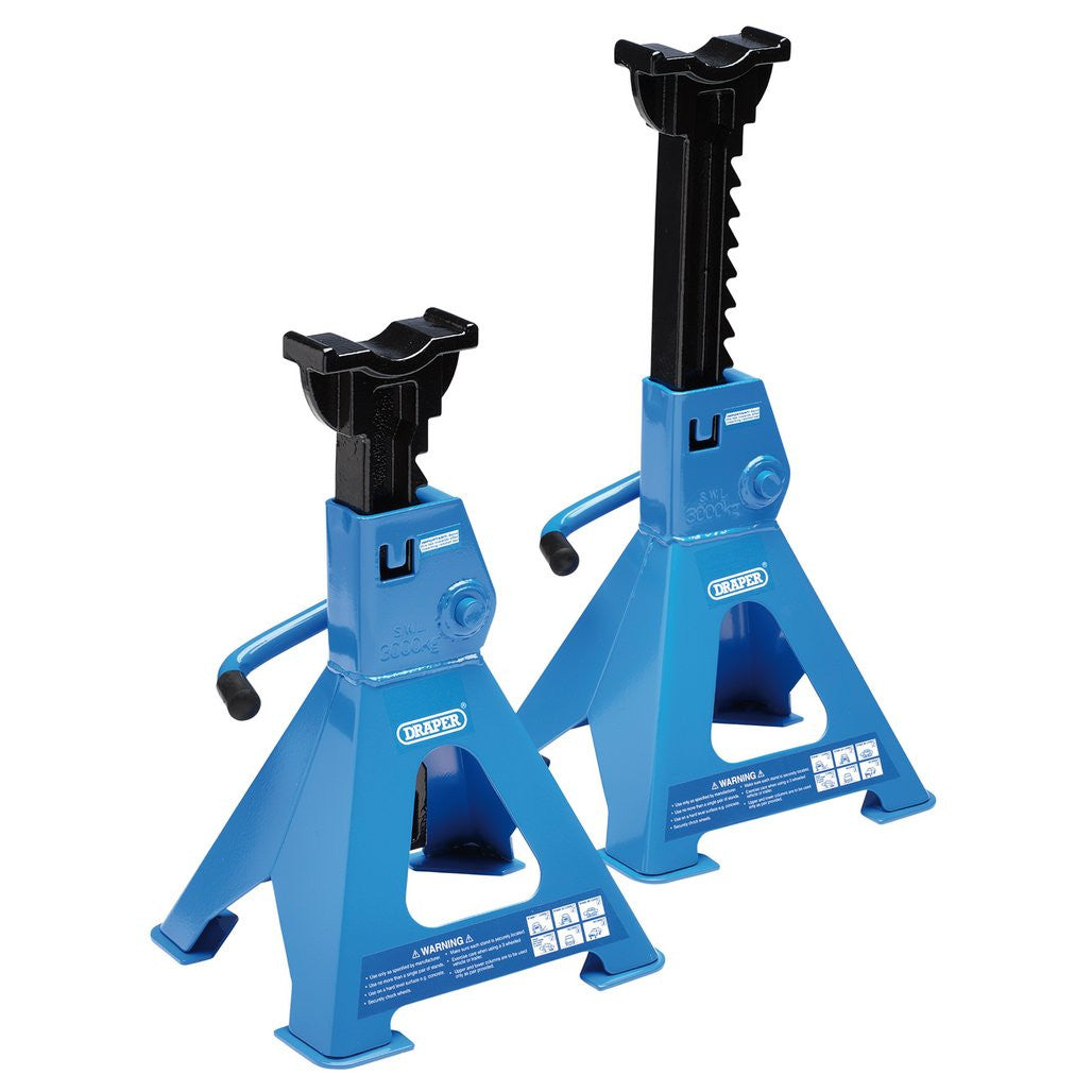 Draper Ratchet Axle Stands, 3 Tonne (Pair) 30881